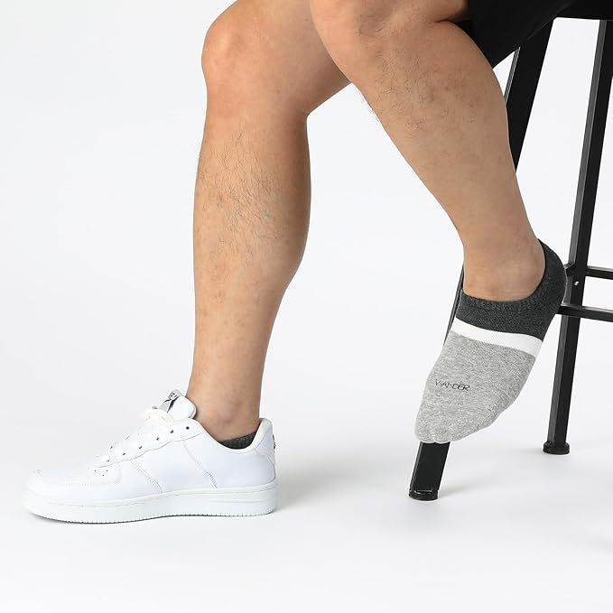 WANDER No Show Socks Mens 7/8 Pair Cotton Thin Non Slip Low Cut Men Invisible Sock 6-8/9-11/12-14