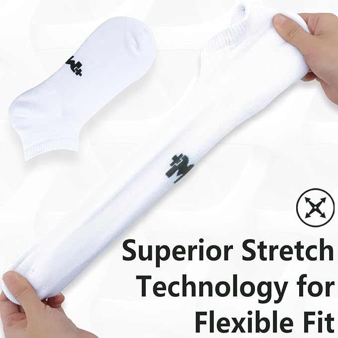 +MD 6 Pairs Ankle Socks for Women and Men, Bamboo Viscose Smell Control Cushioned Sole Casual Low Cut Socks