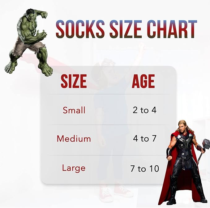 Marvel Legends Superhero Boys Socks, Toddler Socks & Kids Socks, Quality Made Little Boys Socks & Toddler Boys Avenger Socks