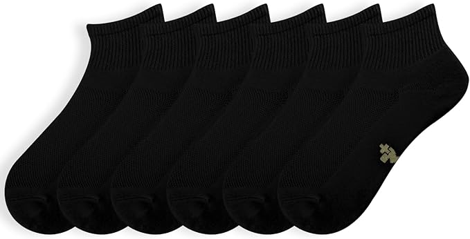 +MD 6 Pairs Ankle Socks for Women and Men, Bamboo Viscose Smell Control Cushioned Sole Casual Low Cut Socks