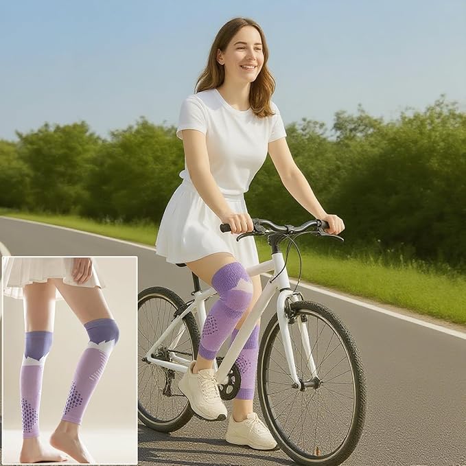 CHUNFO Womens BreathFlex Compression Leg Sleeves Size5-8.5,360° Support,Breathable Anti-Slip, Running Cycling Yoga& More