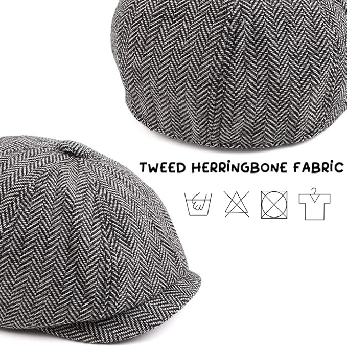 Toddler Boys Newsboy Caps Baby Kids Driver Cap Hat Vintage Tweed Flat Pageboy Hats 1-4 Y