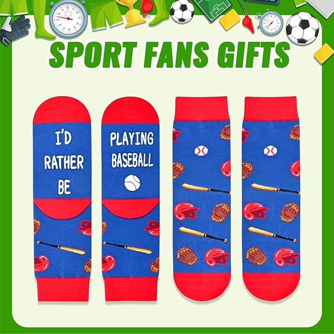 HAPPYPOP Sports Gifts for Kids - Soccer Baseball Basketball Hockey Volleyball Socks