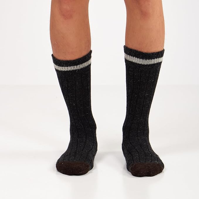 GoWith Alpaca Wool Socks for Men & Women, Alpaca-Merino Blend Warm Cozy Crew Socks, Thermal Regular-Fit Boot Socks