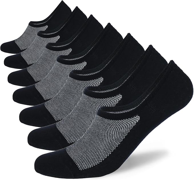 WANDER No Show Socks Mens 7/8 Pair Cotton Thin Non Slip Low Cut Men Invisible Sock 6-8/9-11/12-14