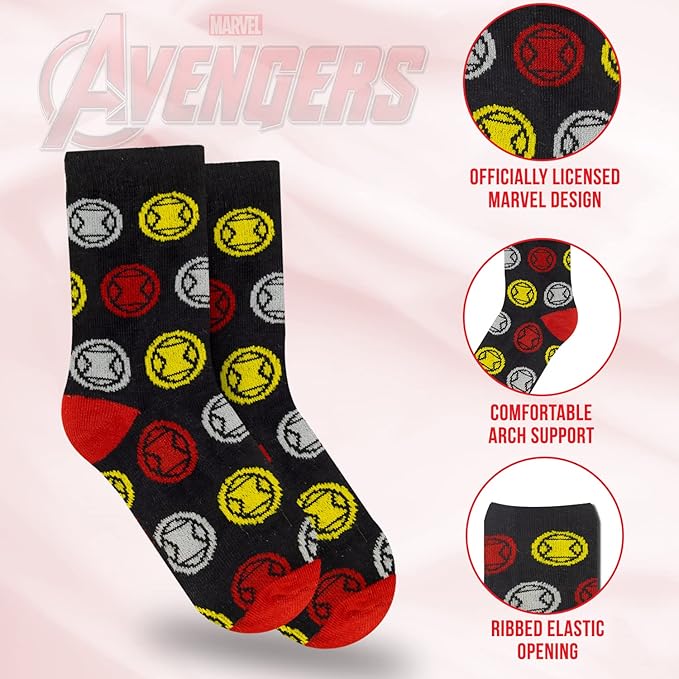 Marvel Legends Superhero Boys Socks, Toddler Socks & Kids Socks, Quality Made Little Boys Socks & Toddler Boys Avenger Socks