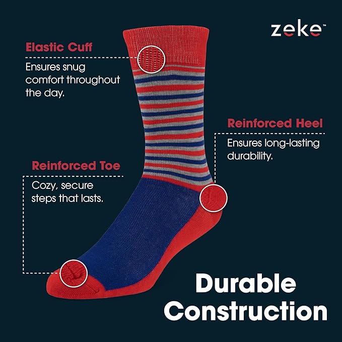 ZEKE Crazy Socks for Kids - Boys Funky Dress Socks - Funny Cool Silly Fun Socks - Wacky Novelty Gift