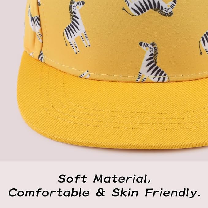 Peecabe Toddler Baseball Hat Novelty Boy Girl Sun Cap Flat Brim Kid Baseball Hats 6M-8Y