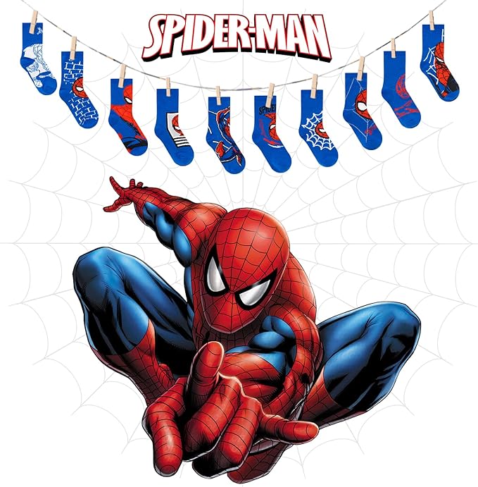Marvel Spiderman Boys Socks - 10-Pack Decorative Toddler Socks with Amazing Legends Design