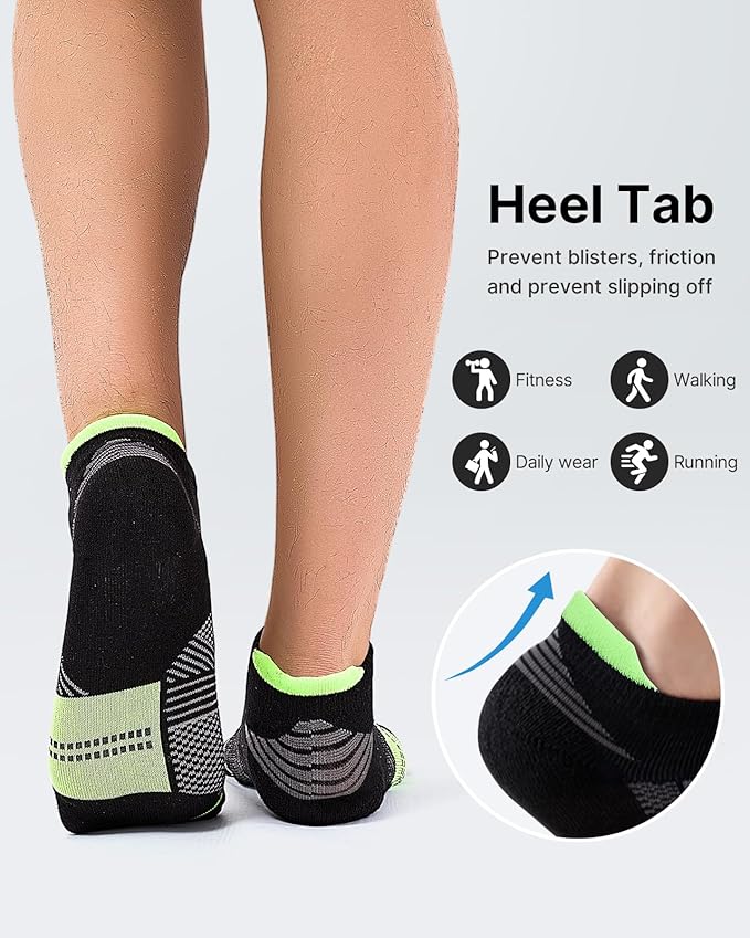 Mens Low Cut Ankle Socks, Moisture Wicking Cotton Casual Short Socks, Breathable ＆ Comfy, 6 Pairs