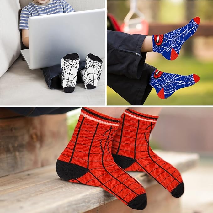 Marvel Spiderman Boys Socks - 10-Pack Decorative Toddler Socks with Amazing Legends Design