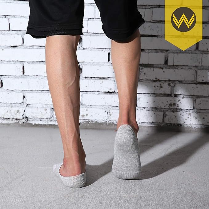 WANDER No Show Socks Mens 7/8 Pair Cotton Thin Non Slip Low Cut Men Invisible Sock 6-8/9-11/12-14