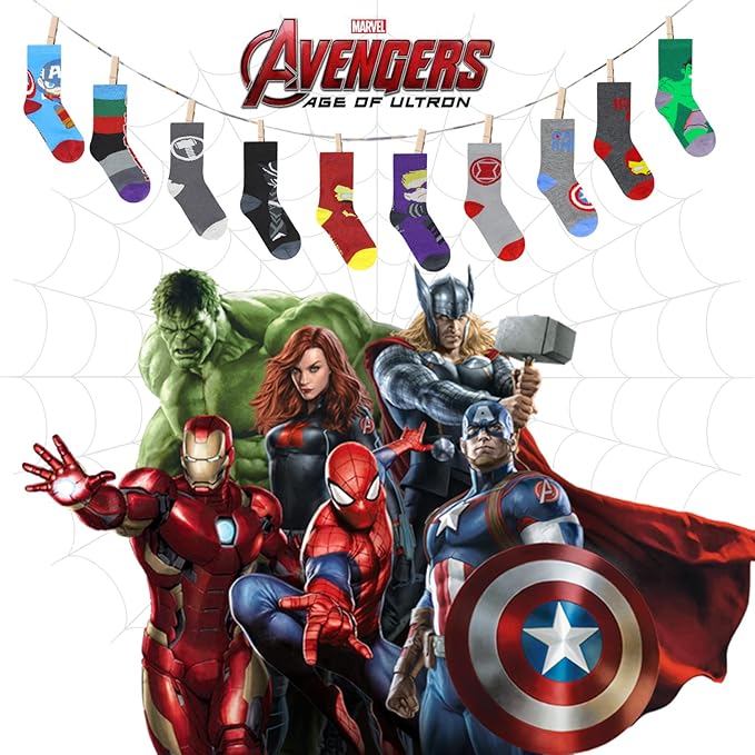 Marvel Legends Superhero Boys Socks, Toddler Socks & Kids Socks, Quality Made Little Boys Socks & Toddler Boys Avenger Socks