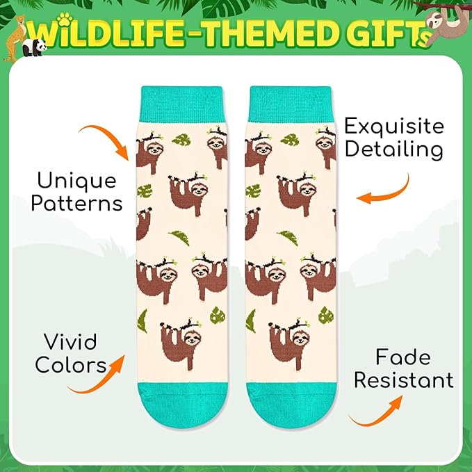 HAPPYPOP Funny Socks for Kids Boys - Sloth Monkey Gifts for 7-9 Years Old, Novelty Cute Corgi Socks