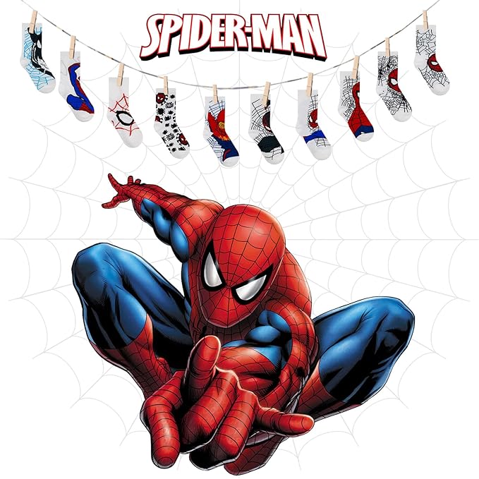 Marvel Spiderman Boys Socks - 10-Pack Decorative Toddler Socks with Amazing Legends Design