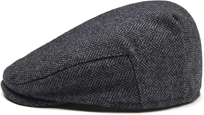 Kids Wool Tweed Newsboy Flat Cap Herringbone Boy Infant Toddler Child Youth Beret Hat