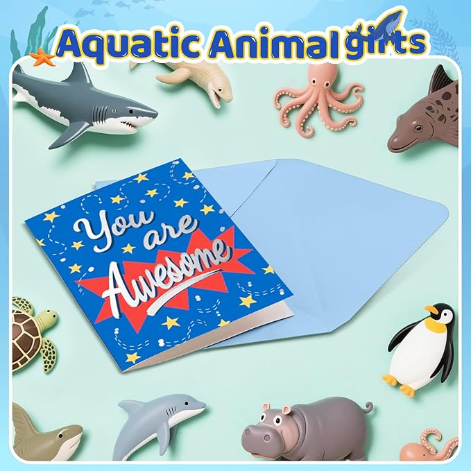 HAPPYPOP Shark Gifts for Boys - Silly Shark Socks Adult 4 Pack, Ocean Socks for Kids Boys 4-18 Years