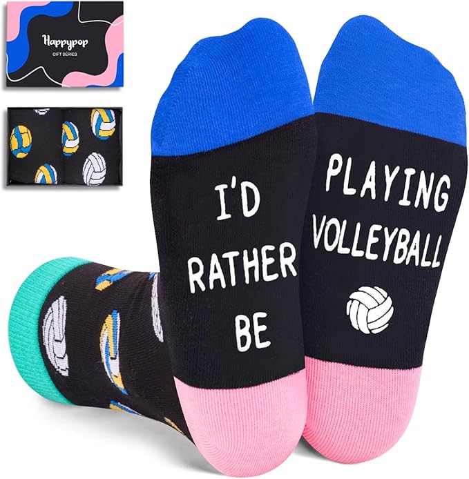 HAPPYPOP Sports Gifts for Kids - Soccer Baseball Basketball Hockey Volleyball Socks