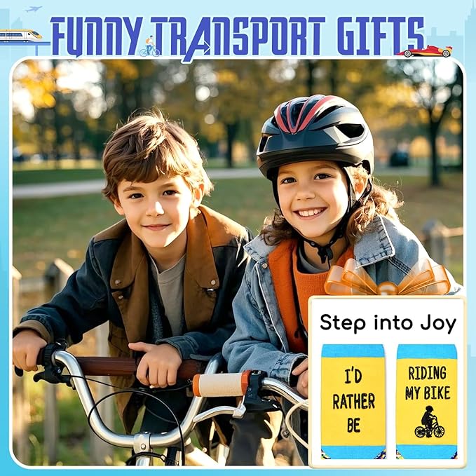 HAPPYPOP Train Tractor Gifts For Boys - Funny Railroad Tractor Socks For Kids 7-12 Years Old