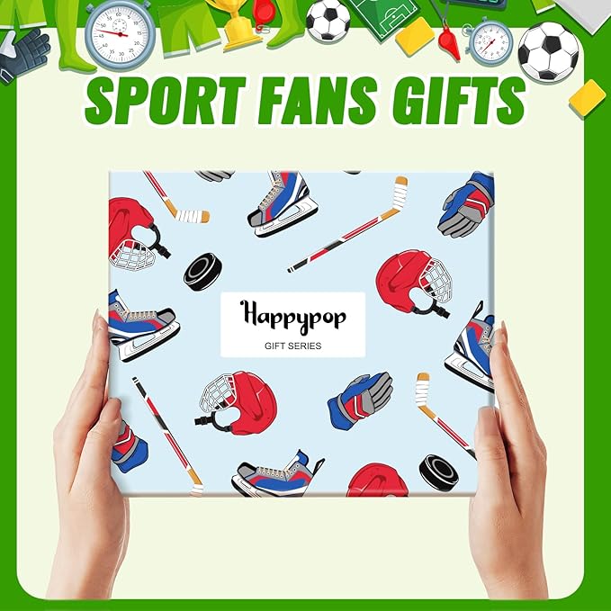 HAPPYPOP Birthday Gift for Boys - Soccer Basketball Baseball Hockey Socks for Kids