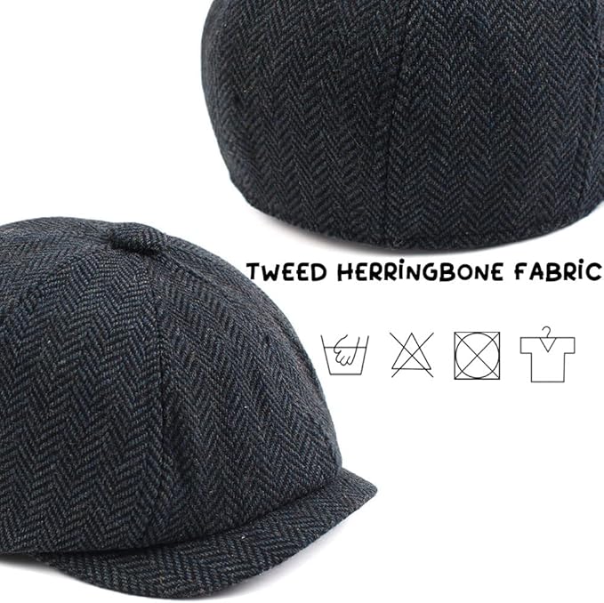 Toddler Boys Newsboy Caps Baby Kids Driver Cap Hat Vintage Tweed Flat Pageboy Hats 1-4 Y