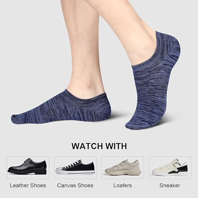 wernies No Show Socks Men, Low Cut Ankle Short Casual Cotton Socks with Non Slip Grips 6-10/11-13