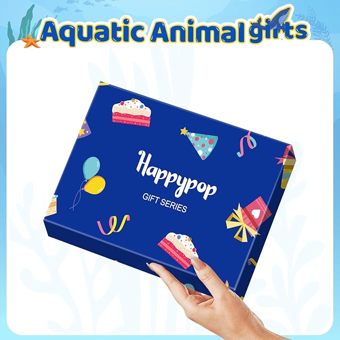 HAPPYPOP Shark Gifts for Boys - Silly Shark Socks Adult 4 Pack, Ocean Socks for Kids Boys 4-18 Years