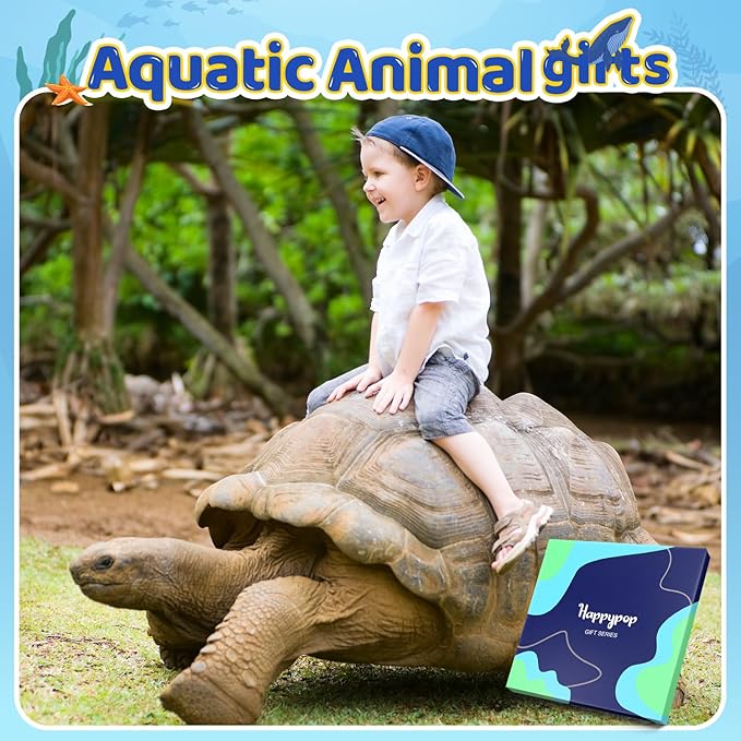HAPPYPOP Turtle Shark Gifts for Teen Boys - Ocean Animal Lover Gifts for Adult, Tortoise Socks Kids 4-18 Years