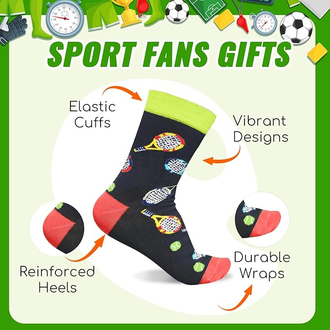 HAPPYPOP Sports Gifts for Kids - Soccer Baseball Basketball Hockey Volleyball Socks
