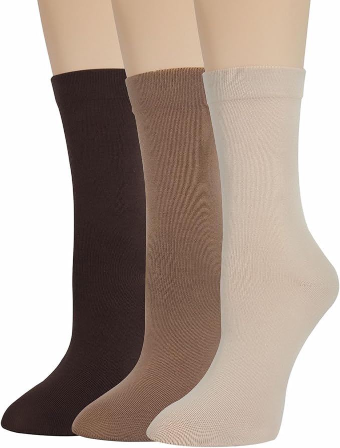 Thin Crew Socks for Women, Ladies Soft Cotton High Calf Boot Sock for Trouser, Dress, Business