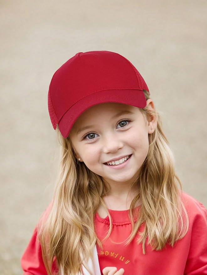 Edoneery Baseball Cap for Kids-Adjustable Washed Cotton Golf Toddler Hat for Boys & Girls