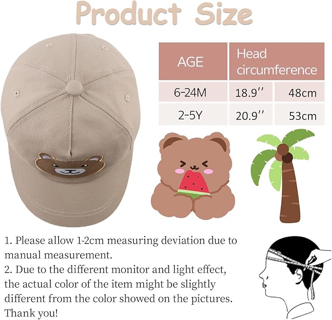 Baby Baseball Cap Toddler Boys Girls Sun Hat Kids Adjustable Cotton Caps Lightweight Trucker Hats