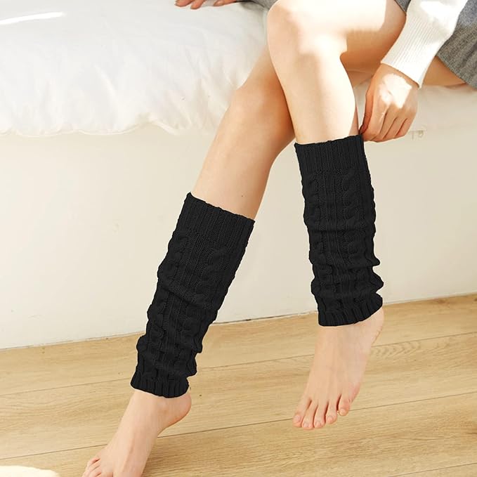 Womens Leg Warmers Winter Warm Knit Long Boot Socks Slouch Knee High 80s for Party