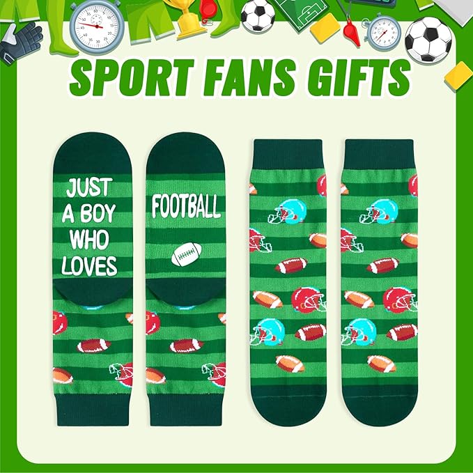 HAPPYPOP Sports Gifts for Kids - Boys Basketball Tennis Hockey Baseball Soccer Socks