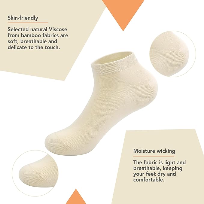 SERISIMPLE Viscose Bamboo School Socks Ankle Super Soft Kids Socks Stretch Cuffs Athletic Socks Odor Anti-odor 5 Pairs