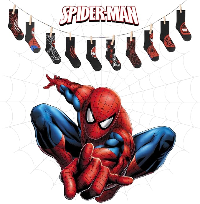 Marvel Spiderman Boys Socks - 10-Pack Decorative Toddler Socks with Amazing Legends Design