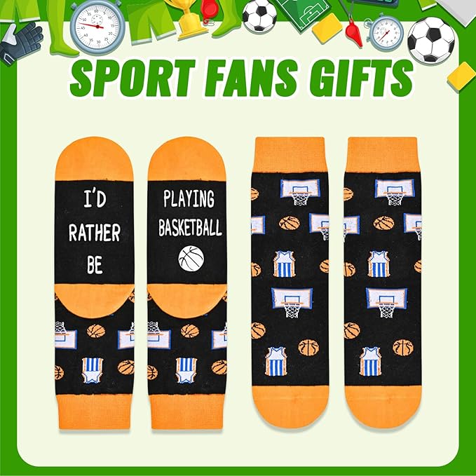 HAPPYPOP Gifts for Boys Girls - Basketball Baseball Hockey Football Softball Socks