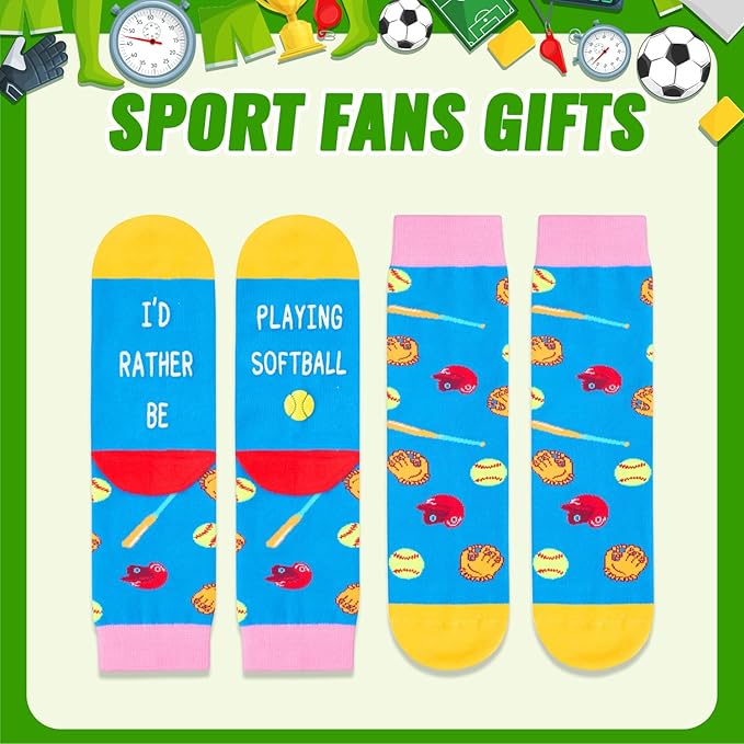 HAPPYPOP Gifts for Boys Girls - Basketball Baseball Hockey Football Softball Socks