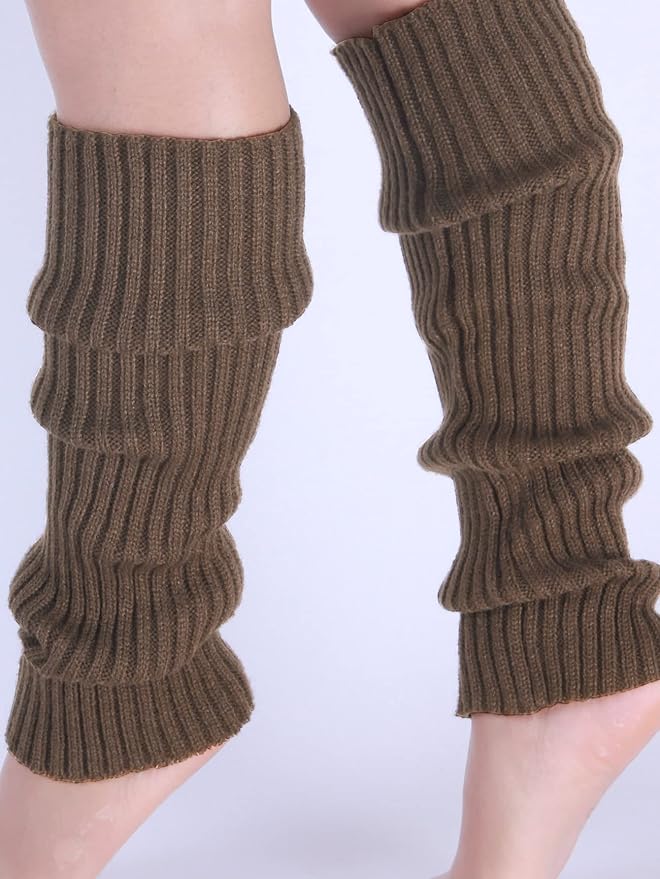 Milumia Women's Ribbed Knit Leg Warmers Y2K 80s Boot Long Socks