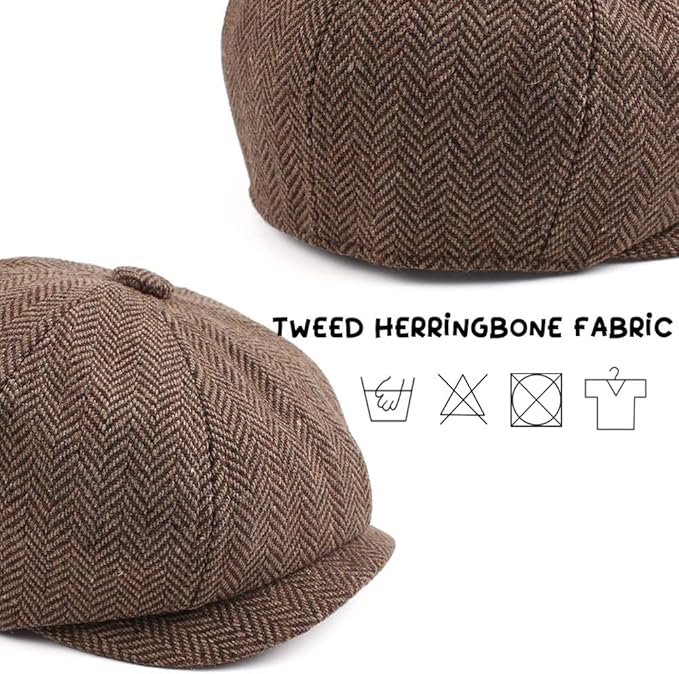 Toddler Boys Newsboy Caps Baby Kids Driver Cap Hat Vintage Tweed Flat Pageboy Hats 1-4 Y