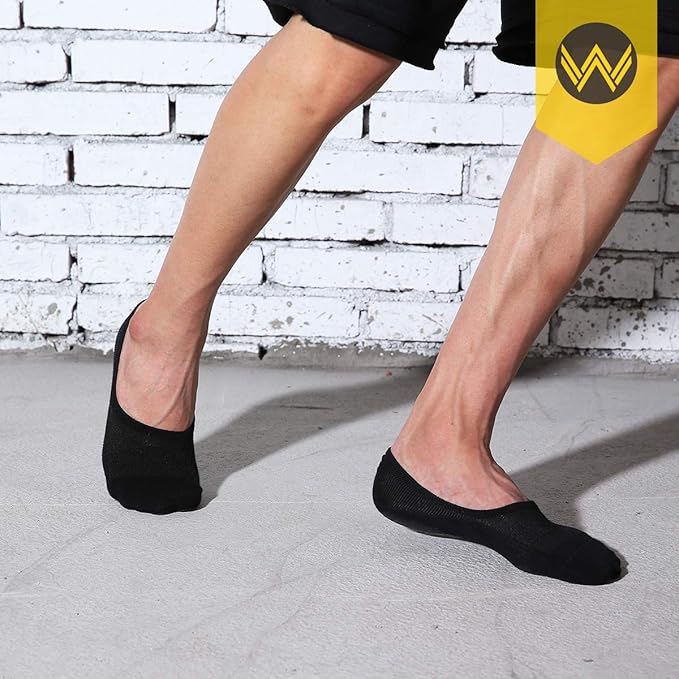 WANDER No Show Socks Mens 7/8 Pair Cotton Thin Non Slip Low Cut Men Invisible Sock 6-8/9-11/12-14