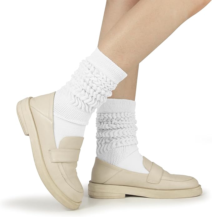 Slouch Socks Women - Knee High Scrunch Socks - Boot Sock for Womens Size 5-11