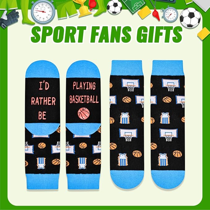 HAPPYPOP Sports Gifts for Kids - Soccer Baseball Basketball Hockey Volleyball Socks