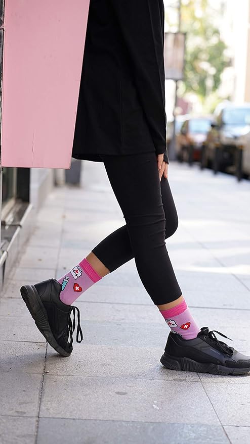 socks n socks-Kids 5-pair Fun Cool Cotton Colorful Dress Crew Socks Gift Box