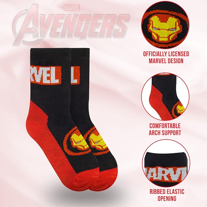 Marvel Legends Superhero Boys Socks, Toddler Socks & Kids Socks, Quality Made Little Boys Socks & Toddler Boys Avenger Socks