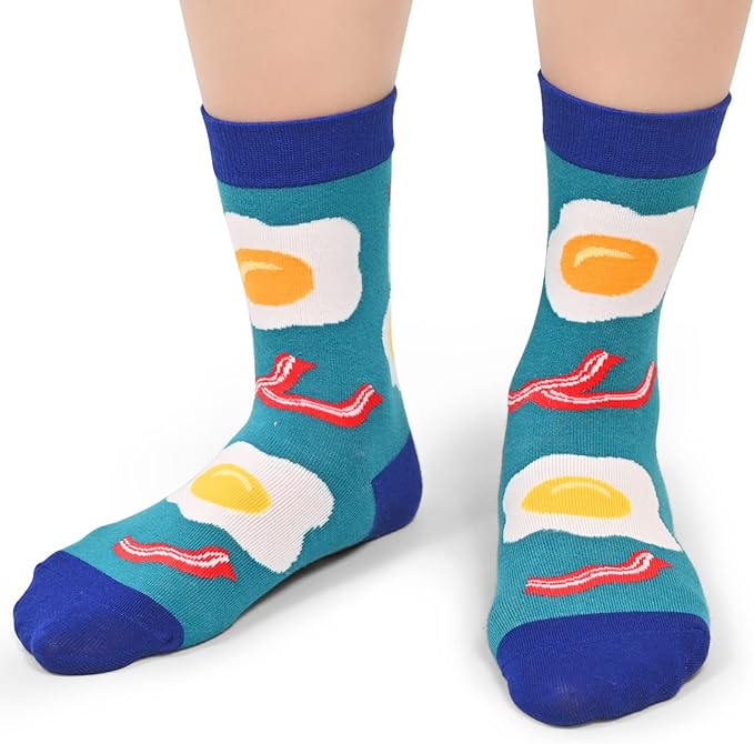 Kids Boys Girls Crew Socks 4-6 Pack + Gift Box, Novelty Funky Colorful Toddler Calf Socks for Teens