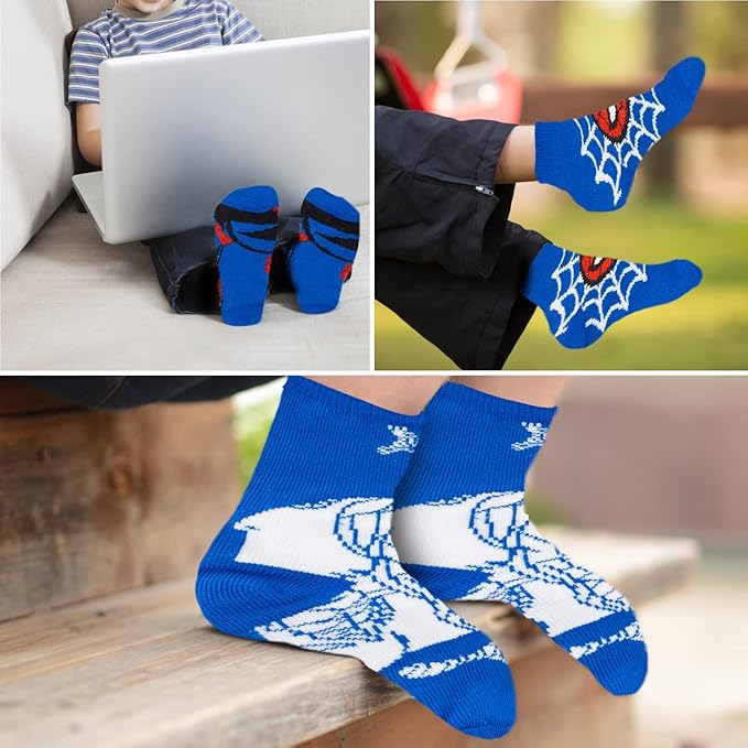 Marvel Spiderman Boys Socks - 10-Pack Decorative Toddler Socks with Amazing Legends Design