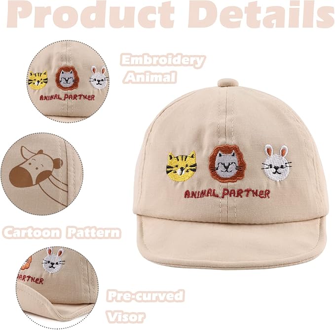 JANGANNSA Baby Duck Cap Infant Kids Sun Hat Bear Cute Cartoon Caps Spring Summer