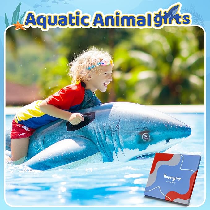 HAPPYPOP Animal Lover Gifts for Boys Girls - Funny Socks for Kids, Silly Shark Socks 4-12 Years