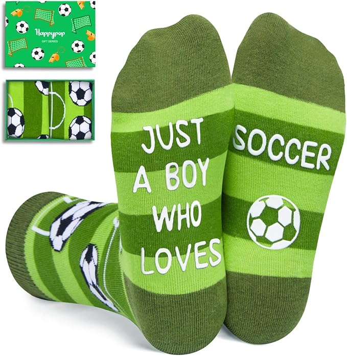 HAPPYPOP Sports Gifts for Kids - Boys Basketball Tennis Hockey Baseball Soccer Socks